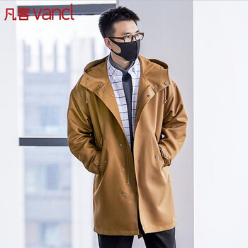 【凡客诚品1095828】凡客诚品 VANCL 连帽工装风衣男中长款夹克男宽松潮流外套 卡其色 XL【行情 报价 价格 评测】-京东