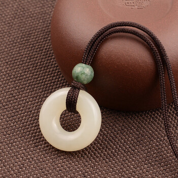 珠佩丽平安扣吊坠挂绳挂坠手工编织玉坠黑项链挂件绳子翡翠戒指玉佩