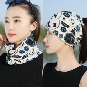 新款冰丝防晒头巾女包头帽子围脖多用户外运动骑行遮阳护颈椎脖套围巾