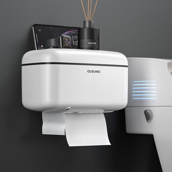 生态家居同款卫生间纸巾盒厕所卫生纸置物架厕纸盒免打孔防水多功能卷