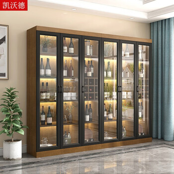 凯沃德酒柜客厅餐厅一体现代简约轻奢开门玻璃门装饰柜展示柜木质可以