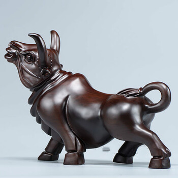 牛摆件实木工艺品牛摆件牛摆件木雕实木雕刻牛气冲天摆件十二生肖
