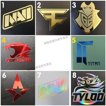 绿野客csgo周边全息泰坦大眼印花贴纸大r咆哮皇冠ldlc全息navi镭射金