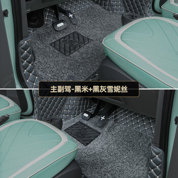 福腾 适用五菱宏光mini脚垫24款全包围配件专用迷你马卡龙新能源内饰 主副驾双层（黑米+黑灰雪妮丝) 宏光mini 20-23年 gameboy