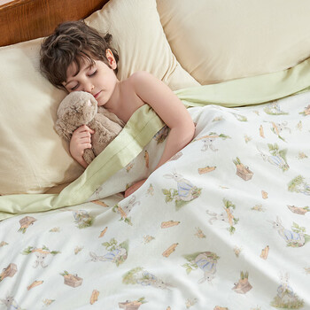 Hoag（霍格）婴儿被子6A级桑蚕丝夏季宝宝空调被夏凉被儿童幼儿园盖毯 追梦兔兔【抗亲肤 可水洗】 150cm*200cm