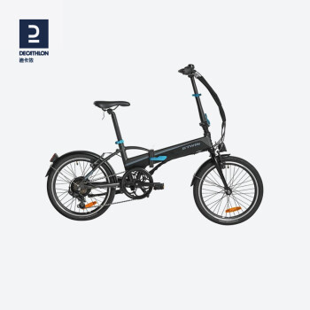 迪卡侬折叠自行车便携通勤轻便代步男女上班电助力自行车IM 黑色 20英寸