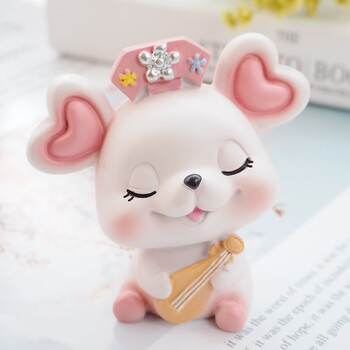 卡通老鼠摆件汽车载用品车内饰品摇头公仔男女可爱桌面小装饰国风鼠d