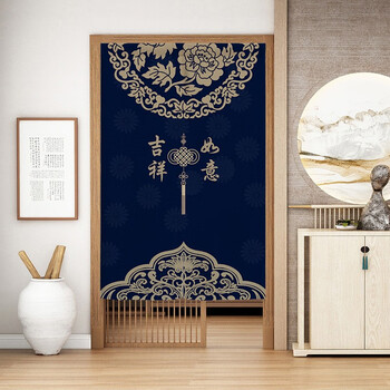 中式门帘 红色福字布艺门对门化解卧室卫生间装饰入户帘家用隔断帘