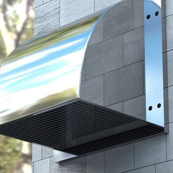 油烟机管道外罩201排气口出风罩不锈钢外墙防风罩出风口防雨罩, 无网