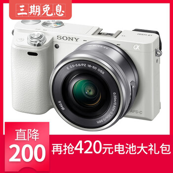 Sony索尼a5000/a6000/a6300/A6400数码高清4K视频二手微单反相机A6500 95新A5000含16-50含(美颜+翻转功能) 官方标配