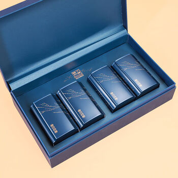 空礼盒一斤装铁罐通用红茶绿茶正山小种茶叶罐礼盒草木芳华蓝色四合一