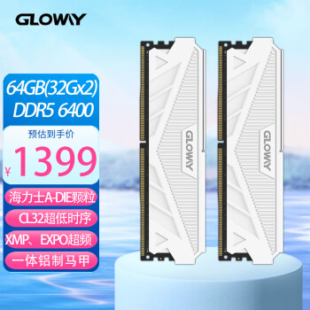 光威（Gloway）64GB(32Gx2)套装 DDR5 6400 台式机内存条 天策系列-皓月白 CL32