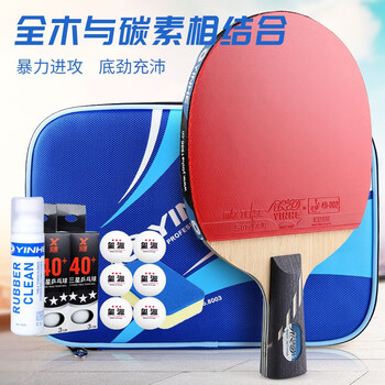 yinhe银河十星10碳素乒乓球拍双面反胶快攻进攻型乒乓球成品拍单拍1只