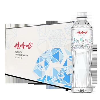 娃哈哈饮用纯净水596ml24瓶饮用水甘甜爽口晶钻水550ml6瓶