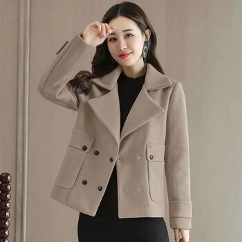 新款女装短外套2022毛呢外套女短款小个子秋冬季外套时尚加厚棉毛呢