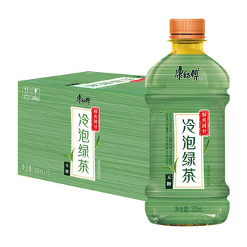 康师傅 冷泡绿茶 330ml*5/10/15瓶无糖绿茶夏季休闲饮料饮品宅家囤货