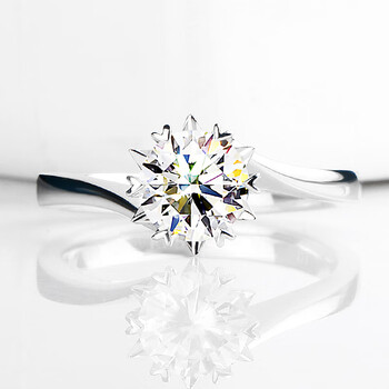 drod雪花扭臂款莫桑石戒指女18k金美国进口1克拉钻戒闪耀优白d色简约