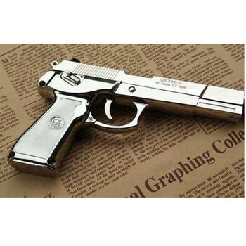 全金属大号仿真合金儿童模型拆卸玩具枪1205不可发射银色5子弹工具