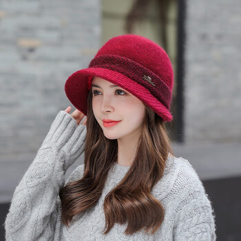 第四风 帽子女冬季妈妈中老年帽秋冬天保暖加厚针织毛线帽防寒防风