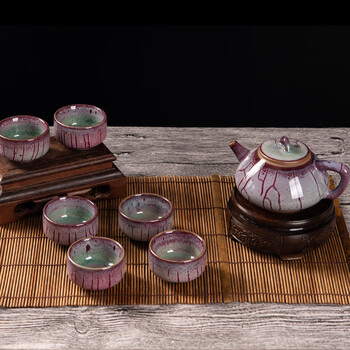 钧瓷茶具禹州禹州神垕钧瓷茶壶套装功夫茶具家用手工陶瓷茶杯泡茶壶
