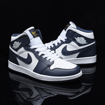 捡漏 耐克nike 官网黑白熊猫鞋女鞋高帮空军一号休闲板鞋 aj高帮黑曜