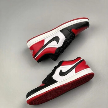 莆田纯原aj低帮low新款休闲百搭时尚运动韩版高颜值潮流情侣鞋 白黑红