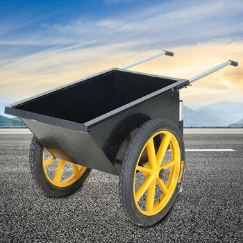 万尊 灰斗车加厚两轮手推车翻斗车中号黑色充气轮