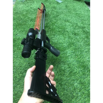 聪知聪新款折叠野战狼直杆弹弓高精准70大拉锯配8股圆皮筋折叠钢托托