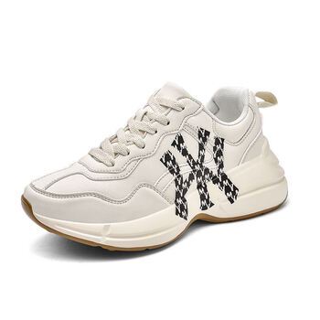 ny新款韩国潮鞋男女老爹鞋厚底运动鞋platformshoes休闲鞋鞋子米色36