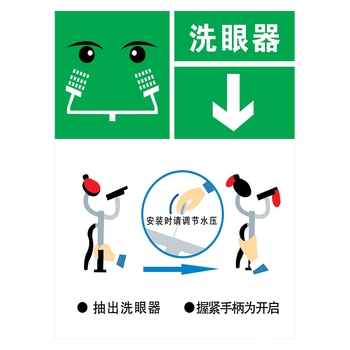 指示牌标志牌标识牌标贴一般固体废物标示牌提示牌tip tip42 洗眼器