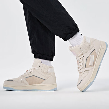 卡帕(kappa)kappa卡帕高帮板鞋情侣男女皮面休闲鞋解构小白滑板鞋