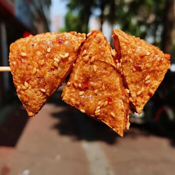 同仁堂麻辣豆腐干手工红油油炸脆香豆干三角特产零食 甜辣软款