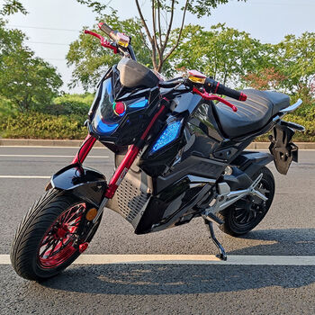 小猴子电摩z6电动摩托车m5电动车成人m372v摩托车电瓶车96v 黑色 豪华