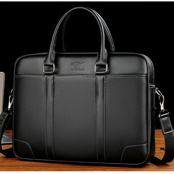 酷奇袋鼠奢侈精品大牌单肩包斜挎手提男包真皮商务休闲超大容量156