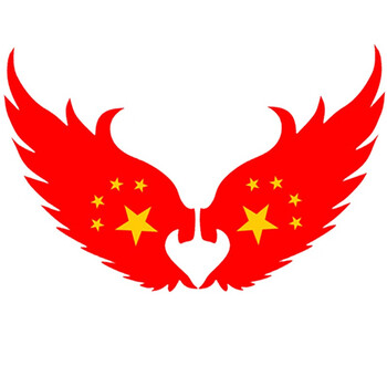 左一仁汽车贴纸红旗防水反光遮挡划痕贴爱国车贴个性创意五星贴翅膀