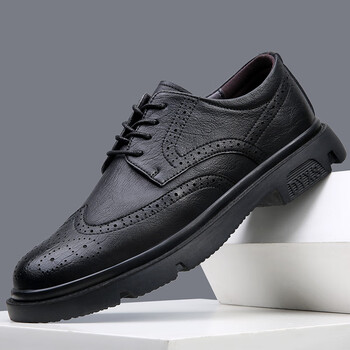 休闲布洛克皮鞋男士雕花特大码男鞋45商务46正装47皮48黑色h662338