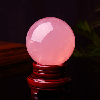 东海水晶京选臻品珠缘景翠天然粉水晶球摆件风水转运球结婚礼物天然