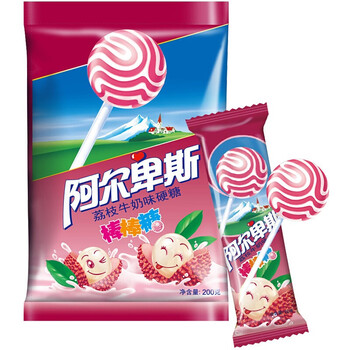 阿尔卑斯 (alpenliebe)经典混合口味硬糖棒棒糖糖果经典休闲零食 荔枝