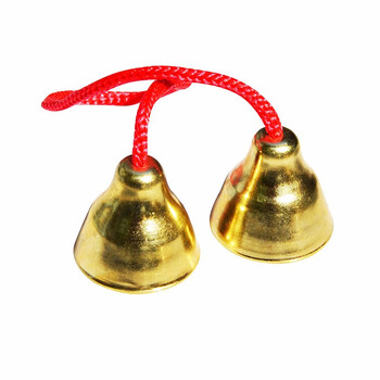 网童奇贝幼儿园奥尔夫打击乐器原木套装玩具教具响板沙锤铃鼓三角铁双响筒 小号红绳碰铃