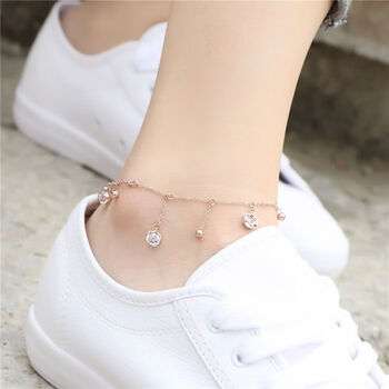 lick韩版钛钢星星流苏脚链女个性铃铛森系抖音不掉色性感ins腿链小众