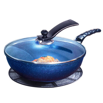 
                                        
                                                            
                                                            韩库（highcook）韩国进口蓝宝石系列无烟锅不粘锅炒锅炒菜锅麦饭石电磁炉炒锅30cm                