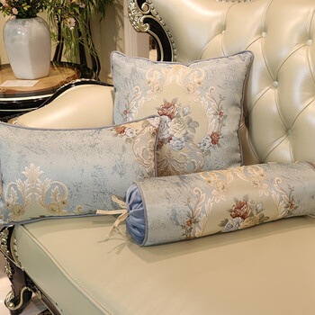 远嘉妮沙发靠背垫美式欧式沙发办公室用客厅美式床头靠背套安娜淡雅蓝