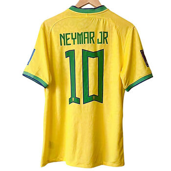 跃杉巴西国家队主场号内马尔签名球衣印签短袖上衣球迷版球员版球迷版