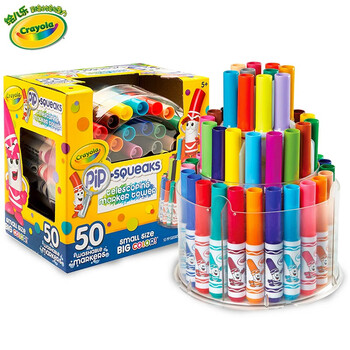 美国crayola绘儿乐儿童水彩笔套装幼儿园安全无毒可水洗画笔24色彩色笔小学生绘画涂鸦美术绘画专用50色 可水洗短杆粗头水笔58 8750 图片价格品牌报价 京东