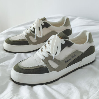 智造秋季小众vibe帆布鞋男生韩版潮流百搭ins港风日系绿色运动板鞋子