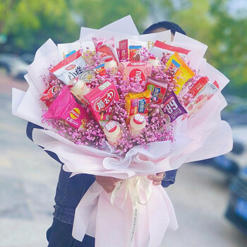 only you【两小时达】零食花束成品泡泡机鲜花同城速递送 【偏爱你】