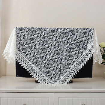 维塔维拉欧式蕾丝电视机盖布绣花55寸电视防尘布家用简约电视机罩盖巾