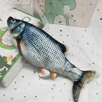 玩具鱼摇摆鱼假鱼仿真网红跳跳鱼拍拍鱼哄睡抖音儿童大鱼模型 鲫鱼