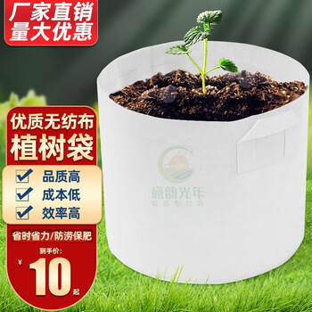花田趣美植袋种植袋加厚无纺布植树袋植物控根器营养杯钵家庭育苗盆白色特大育苗袋50cm 45cm双提手 10只装 图片价格品牌报价 京东