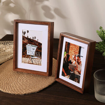 彩糖塘 实木质榫卯相框摆台打印洗照片做出全家福相册装裱挂墙小画框